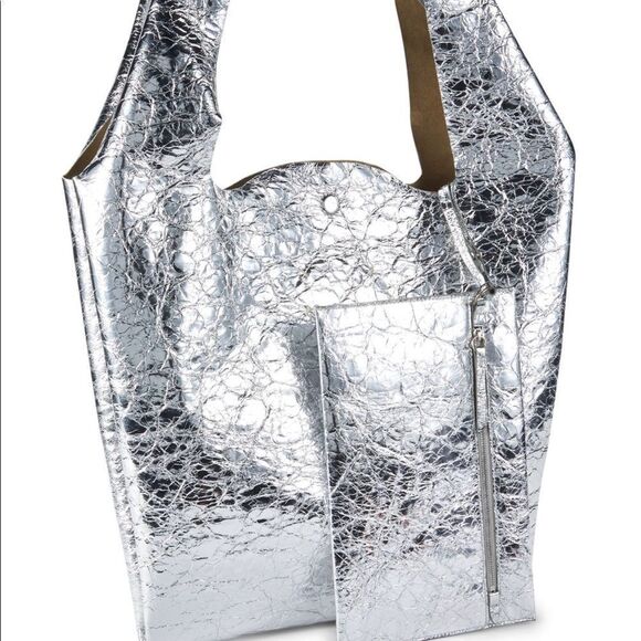 MM6 Maison Margiela
2-Piece Metallic Textured Tote with Pouch Set Brand New - Picture 2 of 3